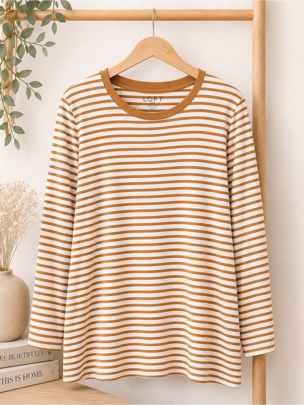 Loft plus striped long sleeve top